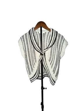 Cabi #608 Capulet Sleeveless One-Button Striped Knit Cardigan
